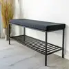 Image de Banc Avery Avec Étagère Et Coussin Noir House Nordic