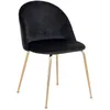 Image de Geneve Chaise de salle à manger en velours noir aspect laiton.