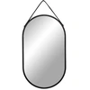 Image de Miroir Mural Oval En Métal Noir Trapani   L 35 X H 60cm