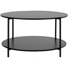 Image de Table Basse Ronde Vita Ø80cm - Bois Naturel Ou Métal Noir-noir