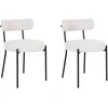Image de Lot De 2 Chaises En Tissu Bouclette Et Métal Badalona-blanc