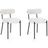 Image de Lot de 2 chaises en tissu bouclette et métal badalona-blanc