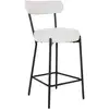 Image de Chaise De Bar En Tissu Bouclette Et Métal Badalona - Hauteur D'assise 65cm-blanc