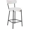 Image de Chaise de bar en tissu bouclette et métal badalona - hauteur d'assise 65cm-blanc 1001361