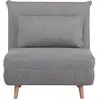Image de Fauteuil Lit Marlow   Tissu Gris & Pieds En Bois Naturel