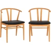 Image de Lot De 2 Chaises Artenara   Chêne Naturel & Assise En Pu Noir
