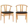 Image de Lot de 2 chaises artenara   chêne naturel & assise en pu noir