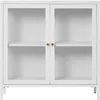 Image de Armoire 2 Portes Vitrées Acier Blanc 80 X 35 X 80 Cm