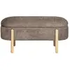 Image de Banc Avec Rangement Tissu Marron & Pieds En Bois Naturel Branca 97cm