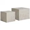 Image de Lot de 2 tables basses carrées prague   effet marbre beige 2102063