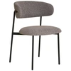 Image de Lot De 2 Chaises Kora   Tissu À Bouclette Et Pieds Métal Noir-gris