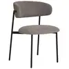 Image de Lot de 2 chaises kora   tissu à bouclette et pieds métal noir-gris