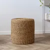 Image de Pouf rond 40x40 cm en fils de jute tissés naturel