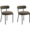 Image de Lot de 2 chaises en tissu bouclette et métal badalona-marron