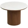 Image de Frida table basse Ø60cm plateau de table céramique blanc brun foncé.