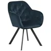 Image de Chaise - ACTONA - Lola - Avec accoudoirs - Tissu velours doux VIC - Bleu marine