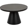 Image de Table basse Sarina a un diamètre de 65 cm et une hauteur de 40 cm. Fabriqué en métal avec un plateau en céramique.
