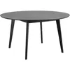 Image de Table à manger ronde Rover avec un diamètre de 140 cm. Pieds en bois dhévéa plateau avec placage de chêne.