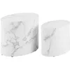Image de Lot de 2 tables basses 48 et 40 cm décor effet marbre blanc