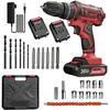 Image de Perceuse Visseuse Sans Fil Visseuse Devisseuse San Fil 40N.m couple Max 2 Vitesses Mandrin Métal 10mm 2 Batteries
