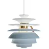 Image de LOUIS POULSEN lampe à suspension PH SNOWBALL (Bleu poudré / Laiton - Aluminium)