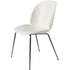 Image de GUBI set de 4 chaises BEETLE DINING CHAIR base chrome noir (Alabaster white - polypropylène et acier)