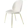 Image de GUBI set de 4 chaises BEETLE DINING CHAIR base laiton (Alabaster white - polypropylène et acier)