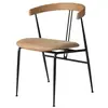 Image de GUBI chaise avec accoudoirs et coussin VIOLIN (Cat. F Sørensen Dunes 21004 - Cuir, chêne huilé et acier peint en noir)
