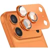 Image de Protection dobjectif caméra - PANZER GLASS - iPhone 17 Pro Max - Cadre aluminium orange - Verre transparent - Anti rayures