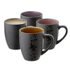 Image de Set De 4 Mugs Bitz 30 Cl Céramique Extérieur Noir Mat Intérieur Multicolore