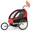 Image de Remorque à vélo et poussette pour enfants 2-en-1 Rouge et noir