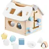 Image de Jeux D'éveil De Formes Géométriques, Maison Trieuse Bois Premier ge, 8 Blocs De Modélisation