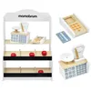 Image de Mamabrum Marchande Enfant en bois 67 *465 *22 cm - Stand Vendeur Balance Terminal avec Carte & 4 Pommes - Couleurs Ecologiques