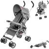 Image de Poussette Enfant- Poussette canne Pliable- jusquà 14 kg dossier réglable double roues pivotantes- avec pare-soleil