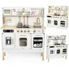 Image de Cuisine Enfant Bois + Éclairage Led, Interactive - Micro-ondes, Lave-vaisselle, Machine À Café, Four