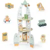Image de Jouet En Bois Fusée Spatiale Ascenseur & Accessoires À Construire, Garage Enfant, 2 Astronautes