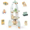 Image de Garage enfant- Mamabrum- Fusée Spatiale en bois- Ascenseur mobile- 2 astronautes - Accessoires inclus