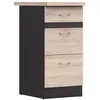 Image de JUNONA Meuble bas de cuisine 40 cm - 3 tiroirs - Plan de travail - Chêne sonoma