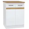 Image de Junona meuble bas de cuisine 60 cm - 2 portes - plan de travail - blanc brillant JUNONAMB2P60BLPL