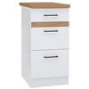 Image de Junona meuble bas de cuisine 40 cm - 3 tiroirs + plan de travail - blanc brillant JUNONAMB3T40BL