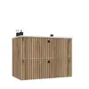 Image de Tigo - meuble sous lavabo 2 tiroirs chêne façade rainurée + lavabo