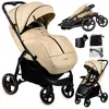 Image de MoMi MIYA - Poussette ultra compacte - Dès 6 mois jusqu’à 22 kg - Kit d’accessoires - Roues EVA 7/10 - Beige