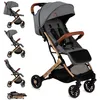 Image de MoMi ESTELLE   Poussette Bébé Ultra Compacte   Légère 77 kg   Pliage à Une Main   Guidon Valise   Gris Doré
