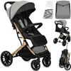 Image de MoMi ESTELLE DAKAR   Poussette Bébé Ultra Compacte   Grandes Roues   Pliage Facile   Accessoires Inclus   Gris