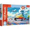 Image de Puzzle de 100 pièces - Trefl - Roi des cieux - 410x275 mm - Avion coloré sur fond d'aéroport - Papier spécial calandré