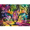 Image de Puzzle en bois - Trefl - 1000 pièces - Chat coloré - Forme irrégulière - Écologique