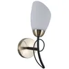 Image de Applique murale - Italux - Cristina - Noir et bronze antique - Abat-jour blanc - E27 40W
