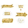 Image de Kit photobooth baby shower blanc et or 6 pièces - Or