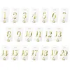 Image de Marque-place mariage - NO NAME - Lot de 20 - Transparent - Écriture dorée - Numérotation de 1 à 20 - Pour adulte