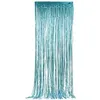 Image de Rideau scintillant à franges bleu métallisé 90 x 250 cm